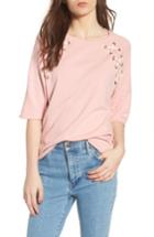 Women's South Parade Julie - Zigzag Eyelets Terry Top - Pink
