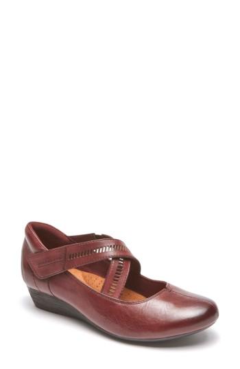 Women's Rockport Cobb Hill 'janet' Mary Jane Wedge W - Burgundy