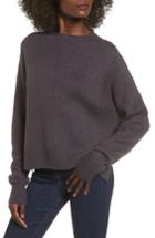 Women's Leith Fuzzy Side Slit Sweater - Grey