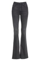 Women's Veronica Beard Beverly Button Fly Skinny Flare Jeans - Grey
