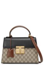 Gucci Small Padlock Gg Supreme Canvas & Leather Top Handle Satchel -