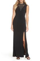 Women's Adrianna Papell Beaded Illusion Neck Gown