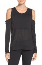 Women's Zella Stillness Cold Shoulder Tee - Black