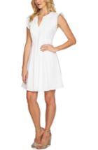 Women's Cece Flutter Sleeve Pintuck Dress - White