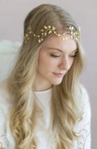 Twigs & Honey Dainty Gilded Leaf Headband, Size - Metallic