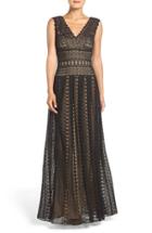 Women's Tadashi Shoji Crochet Lace Fit & Flare Gown