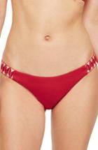 Women's Topshop Zigzag Trim Bikini Bottoms Us (fits Like 0) - Red