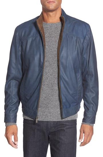 Men's Missani Le Collezioni Leather Bomber Jacket