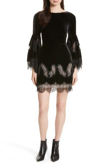 Women's Alice + Olivia Leann Bell Sleeve Tunic Dress - Black