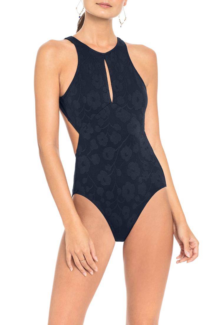 Women's Robin Piccone Ana High Neck One-piece Swimsuit - Blue