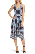Petite Women's Maggy London Print Fit & Flare Dress P - Blue