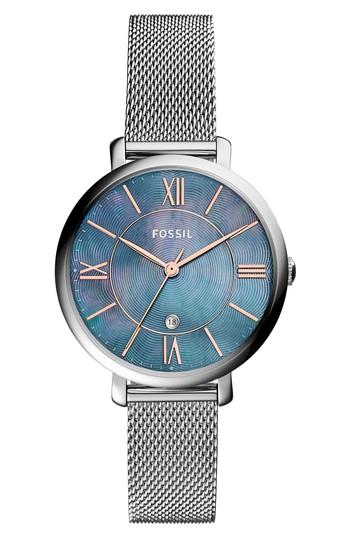 Women's Fossil Jacqueline Mesh Strap Watch, 36mm