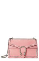 Gucci Small Dionysus Crystal Embellished Suede Shoulder Bag - Pink