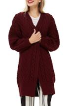 Women's Topshop Long Open Front Cardi Us (fits Like 0) - Red