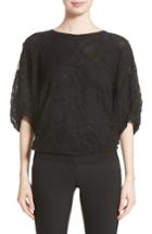 Women's Fuzzi Lace Cocoon Sleeve Top - Black