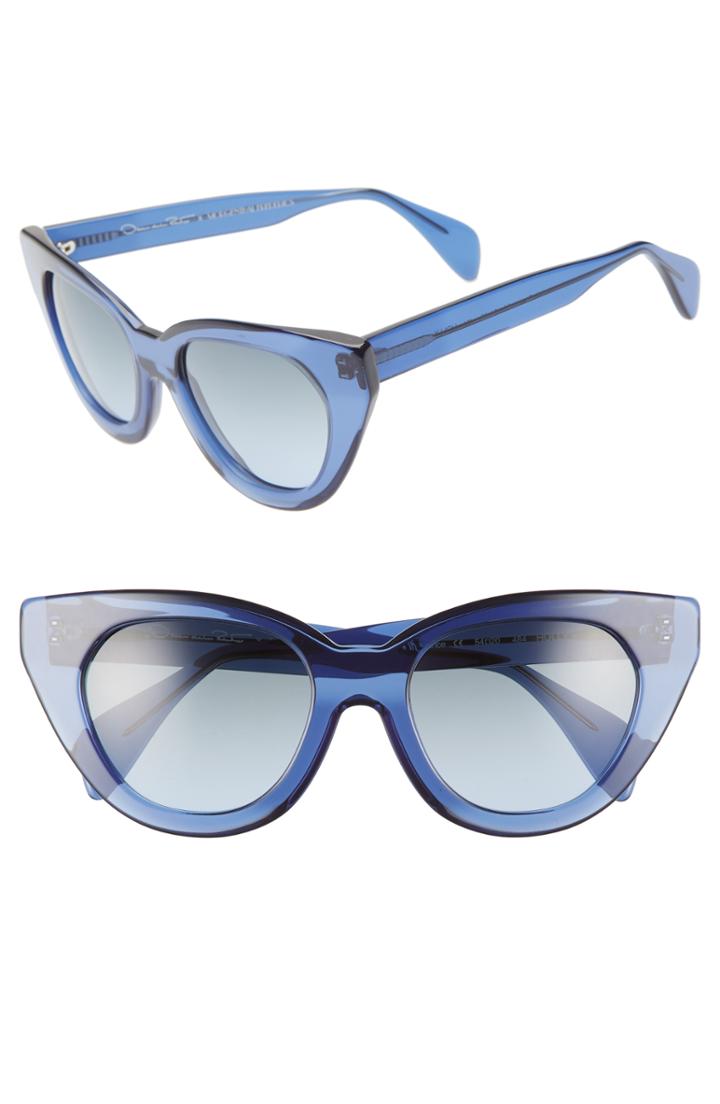 Women's Odlr X Morgenthal Frederics Holly 54mm Cat Eye Sunglasses - Navy