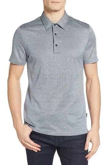 Men's Pal Zileri Silk Blend Pique Polo - Blue