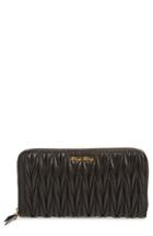 Women's Miu Miu Matelasse Leather Zip Around Wallet -