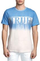 Men's True Religion Brand Jeans Metallic Dip Dye T-shirt - Blue