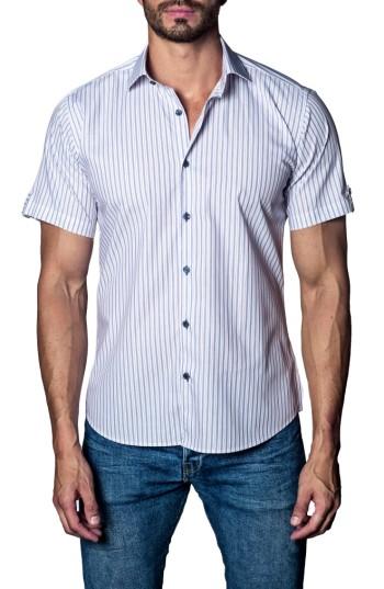Men's Jared Lang Stripe Sport Shirt, Size - Purple