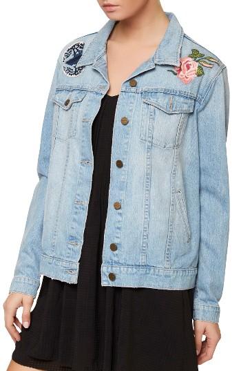 Women's Sanctuary Butterfly Obsessed Denim Jacket - Blue