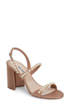 Women's Miu Miu Imitation Pearl Slingback Sandal Us / 35eu - Beige