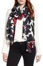 Women's Kate Spade New York Artistic Floral Oblong Scarf, Size - Black