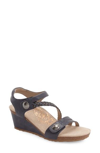 Women's Aetrex 'naya' Wedge Sandal Eu - Blue