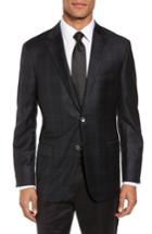 Men's Hickey Freeman Classic Fit Plaid Wool Dinner Jacket R - Blue