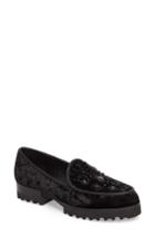 Women's Donald J Pliner Elen Beaded Velvet Loafer .5 M - Black