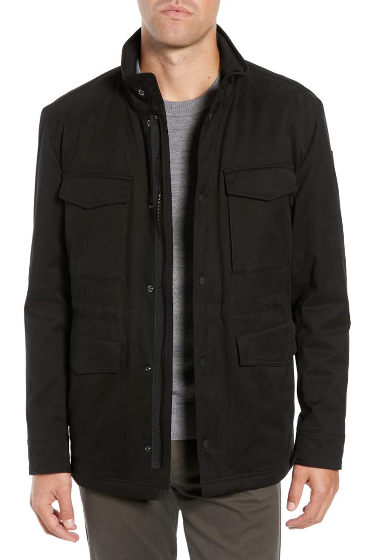 Men's Boss Oroy Fit Field Jacket, Size 40r - Black