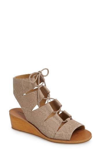 Women's Lucky Brand Gizi Wedge Sandal M - Grey