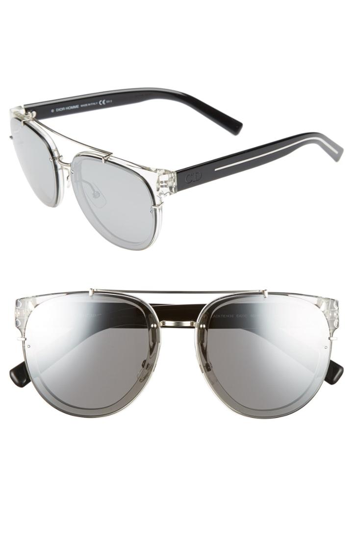 Men's Dior 'black Tie' 56mm Sunglasses - Crystal Black Crystal