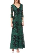 Women's Js Collections Embroidered Lace Gown - Green