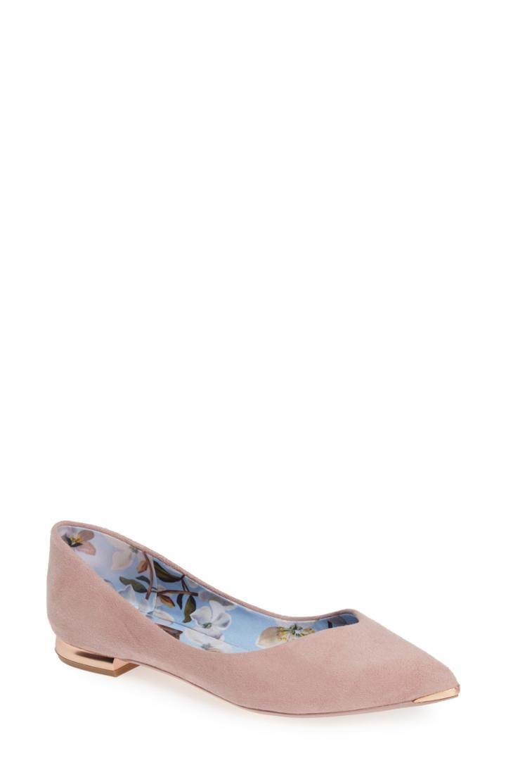 Women's Ted Baker London Mancies Pointy Toe Flat M - Pink