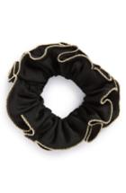 Tasha Gold Edge Scrunchie, Size - Black