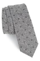 Men's The Tie Bar Medallion Ridges Silk Tie, Size - Grey