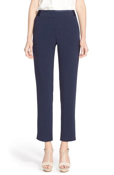 Women's Armani Collezioni Straight Leg Stretch Wool Ankle Pants