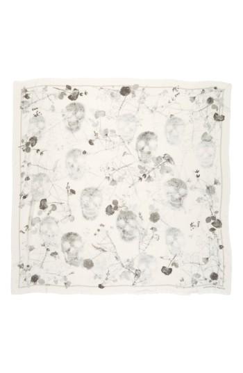 Women's Alexander Mcqueen Black Magic Silk Blend Scarf, Size - Ivory