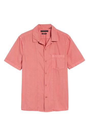 Men's French Connection Slim Fit Solid Sport Shirt, Size - Pink