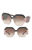 Women's Miu Miu 132mm Sunglasses - Black/ Brown Gradient Mirror