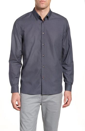 Men's Ted Baker London Lamonic Geo Print Sport Shirt (s) - Blue