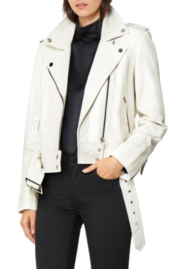Women's Habitual Aubrey Leather Moto Jacket - White