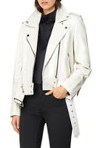 Women's Habitual Aubrey Leather Moto Jacket - White