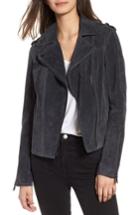 Women's Bcbgeneration Peplum Suede Moto Jacket - Grey