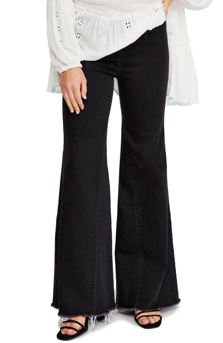 Women's Free People Drapey Flare Pants - Black