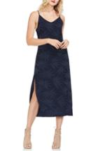 Women's Vince Camuto Leaf Print Jacquard Crepe Slipdress - Blue