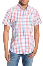 Men's Mizzen+main Revere Slim Fit Tattersall Performance Sport Shirt, Size - Red