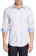 Men's Bugatchi Shaped Fit Medallion Sport Shirt - Blue
