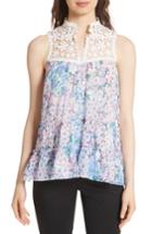 Women's Kate Spade New York Daisy Garden Devore Silk Blend Top, Size - Blue